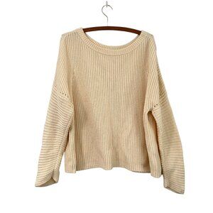Polo Ralph Lauren Cream Chunky Knit Womens Pullover Boxy Sweater Size XLarge
